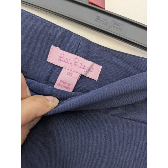 Lilly Pulitzer Women's Mini Shorts Sloan Navy Blue Side Zip Size 00 NWT - Picture 7 of 11